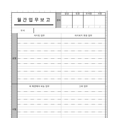 월간업무보고 월간업무보고